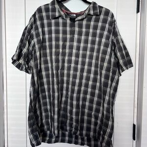 The North Face Black and Gray Plaid Button-Down Shirt